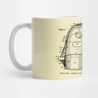 Locomotive Engineer Gift 1939 Train Patent Blueprint Mug